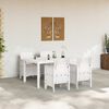 vidaXL Set da Pranzo per Giardino 5 pcs Bianco Rattan Polt