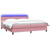 vidaXL Letto a Molle con Materasso e LED Rosa 200x210 cm in Velluto