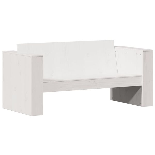 vidaXL Divano Giardino 2 Posti Bianco 134x60x62 cm Legno Massello Pino