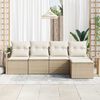 vidaXL Set di divani con cuscino 5 pcs Beige e Crema polyrattan