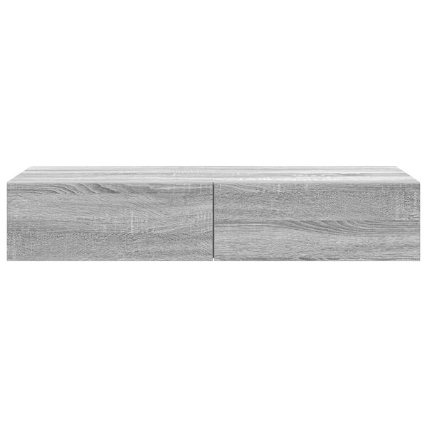 vidaXL Scaffale a Parete con Cassetti Grigio 100x36x19cm in Truciolato