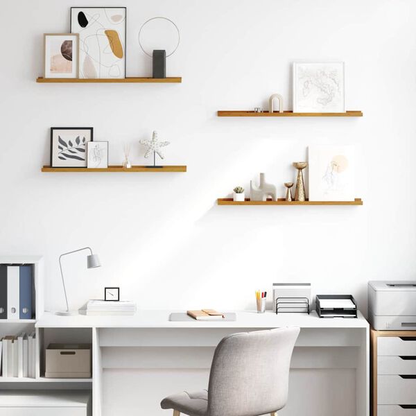 vidaXL Scaffale da parete 4 pcs Beige 80 x 9 x 3 cm Legno multistrato