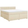 vidaXL Giroletto a Molle con Materasso Crema 180x200 cm in Tessuto