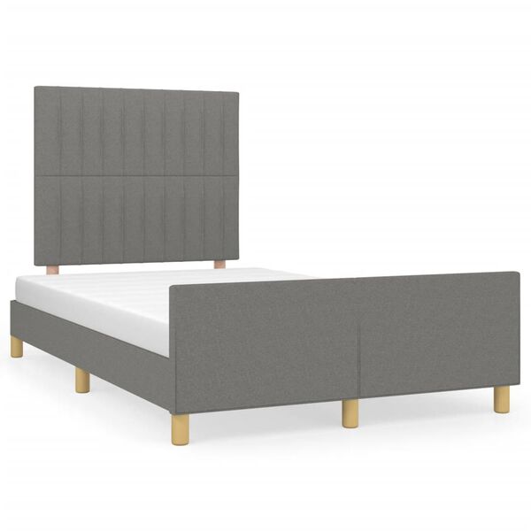 vidaXL Giroletto senza Materasso Grigio Scuro 120x190 cm in Tessuto