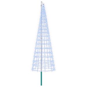 vidaXL Luci per albero di Natale con picchetti e asta per bandiera