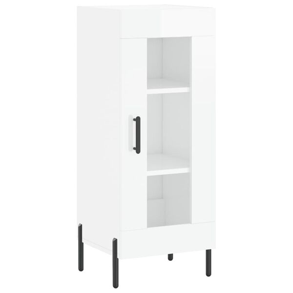 vidaXL Credenza Bianco Lucido 34,5x34x90 cm in Legno Multistrato