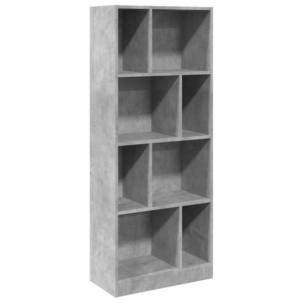 vidaXL Libreria Grigio Cemento 57x28,5x141 cm in Legno Multistrato