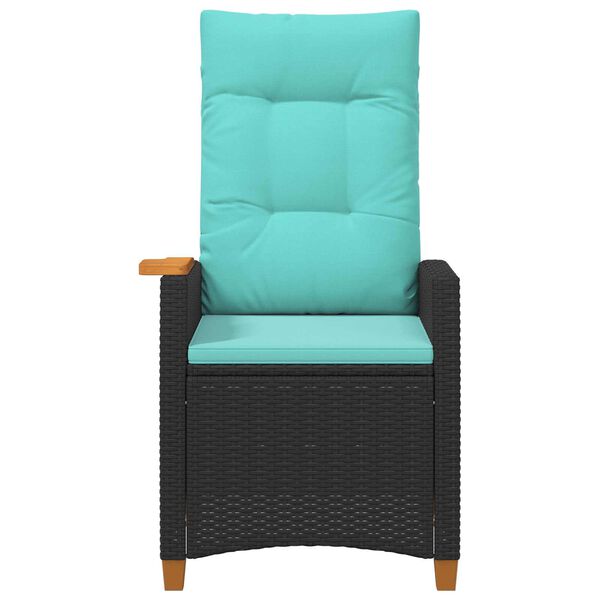 vidaXL Poltrona reclinabile con tavolino 62 x 64 x 112 cm polyrattan