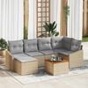 vidaXL Set Divano da Giardino 7 pcs Beige e Grigio Chiaro polyrattan