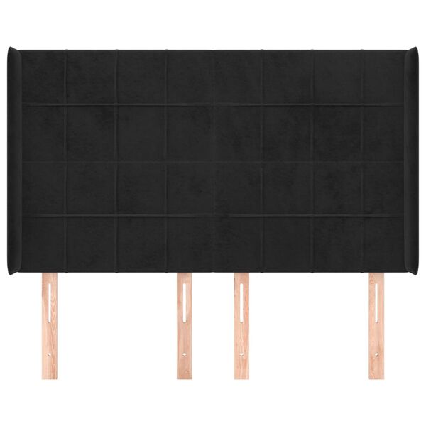 vidaXL Testiera ad Orecchio Nera 147x16x118/128 cm in Velluto