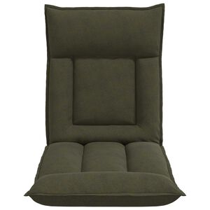 vidaXL Sedia a pavimento regolabile Verde militare Tessuto