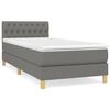 vidaXL Giroletto a Molle con Materasso Grigio Scuro 90x200 cm Tessuto