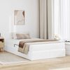 vidaXL Letto con contenitore e materasso 2 pcs Bianco Pelle