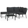 vidaXL Set Salotto da Giardino 5pz con Cuscini Grigi in Acciaio