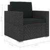 vidaXL Set Divani da Giardino 12 pz con Cuscini in Polyrattan Nero