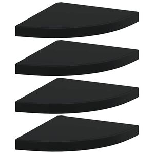 vidaXL Scaffali Angolari a Parete 4 pz Neri 35x35x3,8 cm in MDF