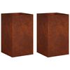 vidaXL Vaso da giardino 2 pz Ruggine 30 x 30 x 50 cm Acciaio Corten