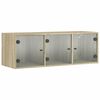 vidaXL Mobile a Muro con Ante in Vetro Rovere Sonoma 102x37x35 cm