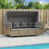 vidaXL Set Divano da Giardino 5 pz con Cuscini Beige in Polyrattan
