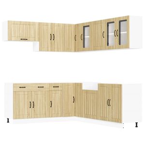 vidaXL Set Mobili da Cucina 11 pz Lucca Rovere Sonoma in Truciolato