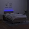 vidaXL Letto a Molle con Materasso e LED Tortora 120x200cm in Tessuto