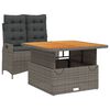 vidaXL Set da Pranzo da Giardino 2 pz con Cuscini in Polyrattan Grigio