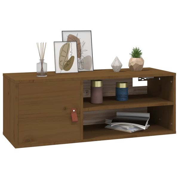 vidaXL Pensili 2 pz Marrone ambra 80x30x30cm in Legno Massello di Pino