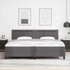 vidaXL Letto a molle con materasso Grigio 200 x 200 cm Pelle sintetica