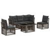 vidaXL Set Divano da Giardino 6 pz Grigio polyrattan