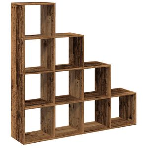 vidaXL Libreria a 4 Ripiani Legno Vecchio 131,5x29x131,5 cm Truciolato