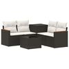 vidaXL Set di divani 6 pz Nero e Bianco Crema