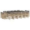vidaXL Set Pranzo da Giardino 15 pz con Cuscini Beige Misto Polyrattan