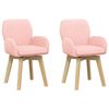 vidaXL Sedie da pranzo girevoli 2 pz Boucl&eacute; Rosa 54 x 58 x 87 cm