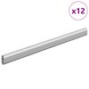 vidaXL Asta per armadio 12 pz Argento 371,5 x 15 x 29 mm