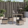 vidaXL Sgabelli Giardino Cuscini 4pz Grigio Chiaro 40x40x35 Polyrattan
