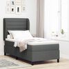 vidaXL Letto a molle con materasso Grigio scuro 90 x 190 cm Tessuto