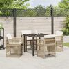 vidaXL Set da Pranzo per Giardino 5 pcs Beige Poly Rattan