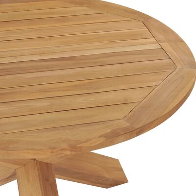 vidaXL Tavolo da Pranzo da Giardino Ø110x75 cm in Massello di Teak