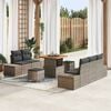 vidaXL Set Divano da Giardino con cuscino 8 pcs Grigio Poly Rattan
