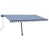 vidaXL Tenda da Sole Retrattile Manuale con LED 400x350 cm Blu Bianco