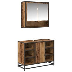 vidaXL Set di mobili per il bagno 2 pz Legno vecchio