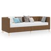 vidaXL Dormeuse con Presa USB Marrone in Tessuto 90x200 cm