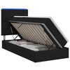 vidaXL Letto con contenitore LED e materasso Nero 100 x 200 cm Tessuto