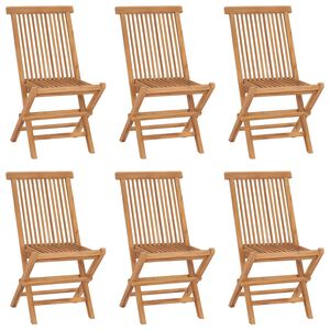 vidaXL Sedie da Giardino Pieghevoli 6 pz in Legno Massello di Teak