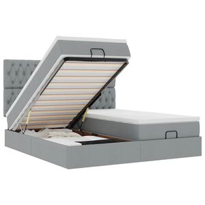 vidaXL Struttura Letto Pouf con Materassi 180x200 cm in Tessuto