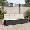 vidaXL Divano da giardino con cuscino Nero e Bianco Crema polyrattan