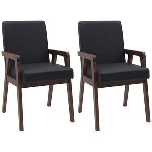 vidaXL Sedie da Pranzo con Cuscini 2pz Marrone Legno Massello di Hevea