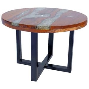 vidaXL Tavolino da Salotto in Legno di Teak e Resina 60 cm