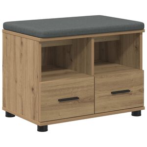 vidaXL Panca per ingresso Rovere Artigianale 60 x 38 x 46 cm