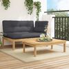 vidaXL Set Divano Pallet da Giardino 2 pz con Cuscini Massello Acacia